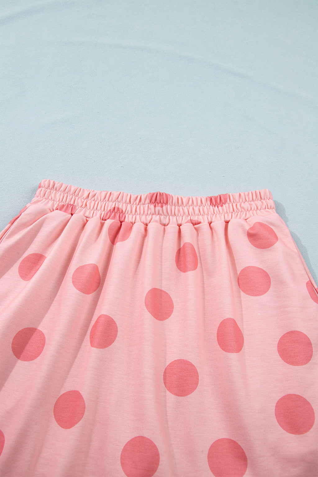 Polka Dot Short Sleeve Top & Casual Skort 2pcs Outfit | White, Pink & Sky Blue
