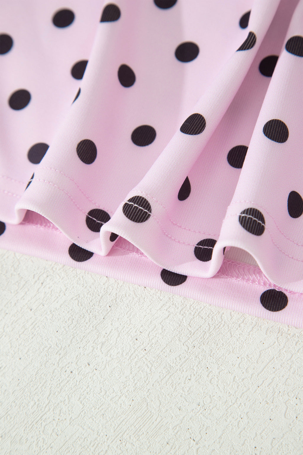 Polka Dot Halter Co-ord Short Set Drawstring Elastic Waist | Brown & Pink