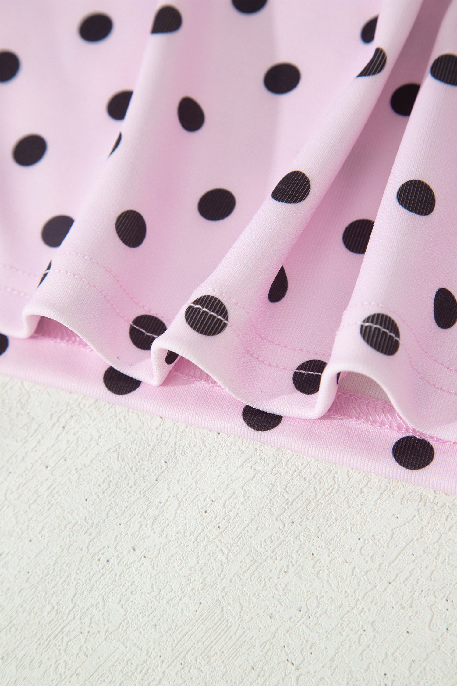 Polka Dot Halter Co-ord Short Set Drawstring Elastic Waist | Brown & Pink