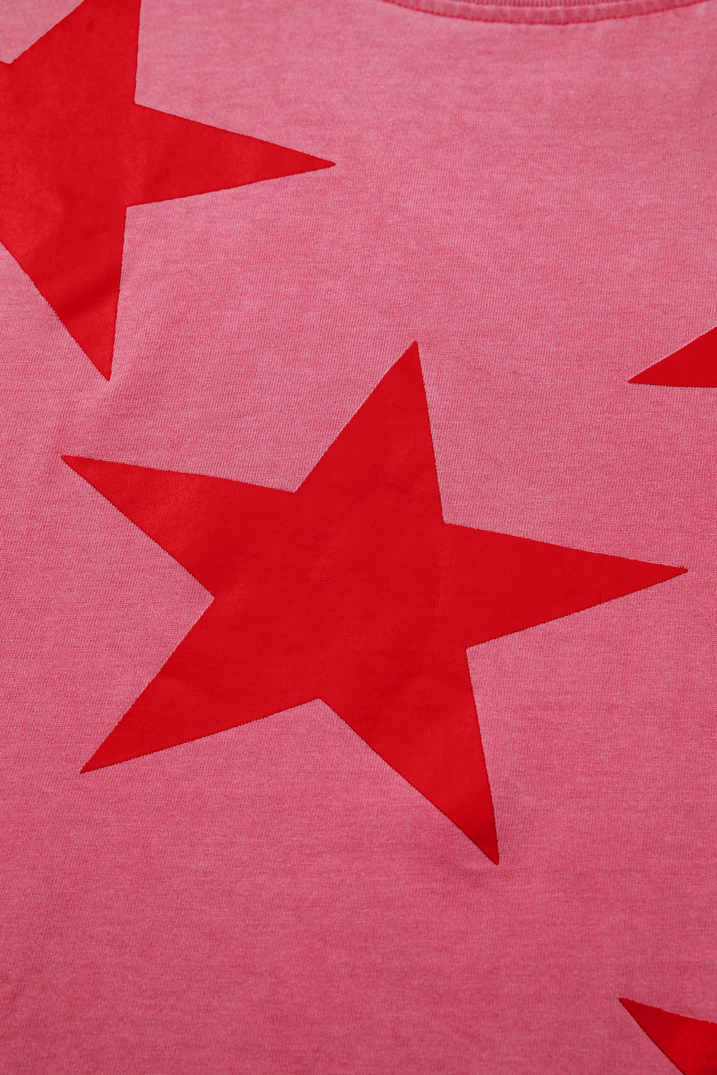 Shop Red Independence Day Star Printed Mineral Wash T Shirt at LivelyLooks