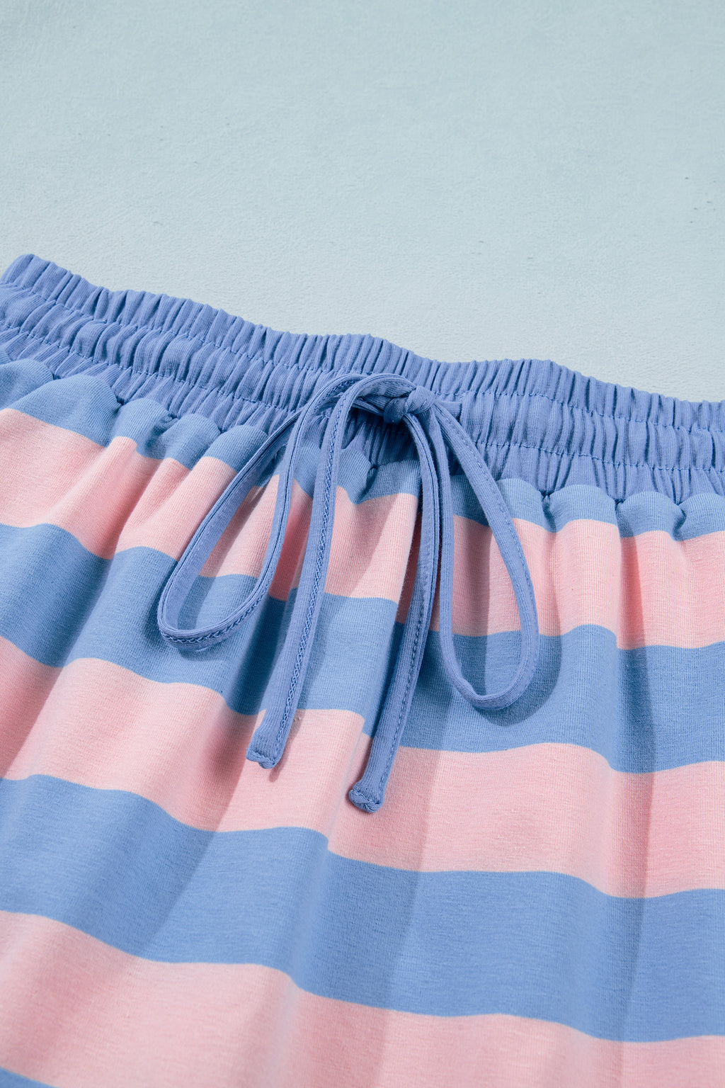 Striped Dolman Tee & Drawstring Skort Set – Pink, Rose & Yellow