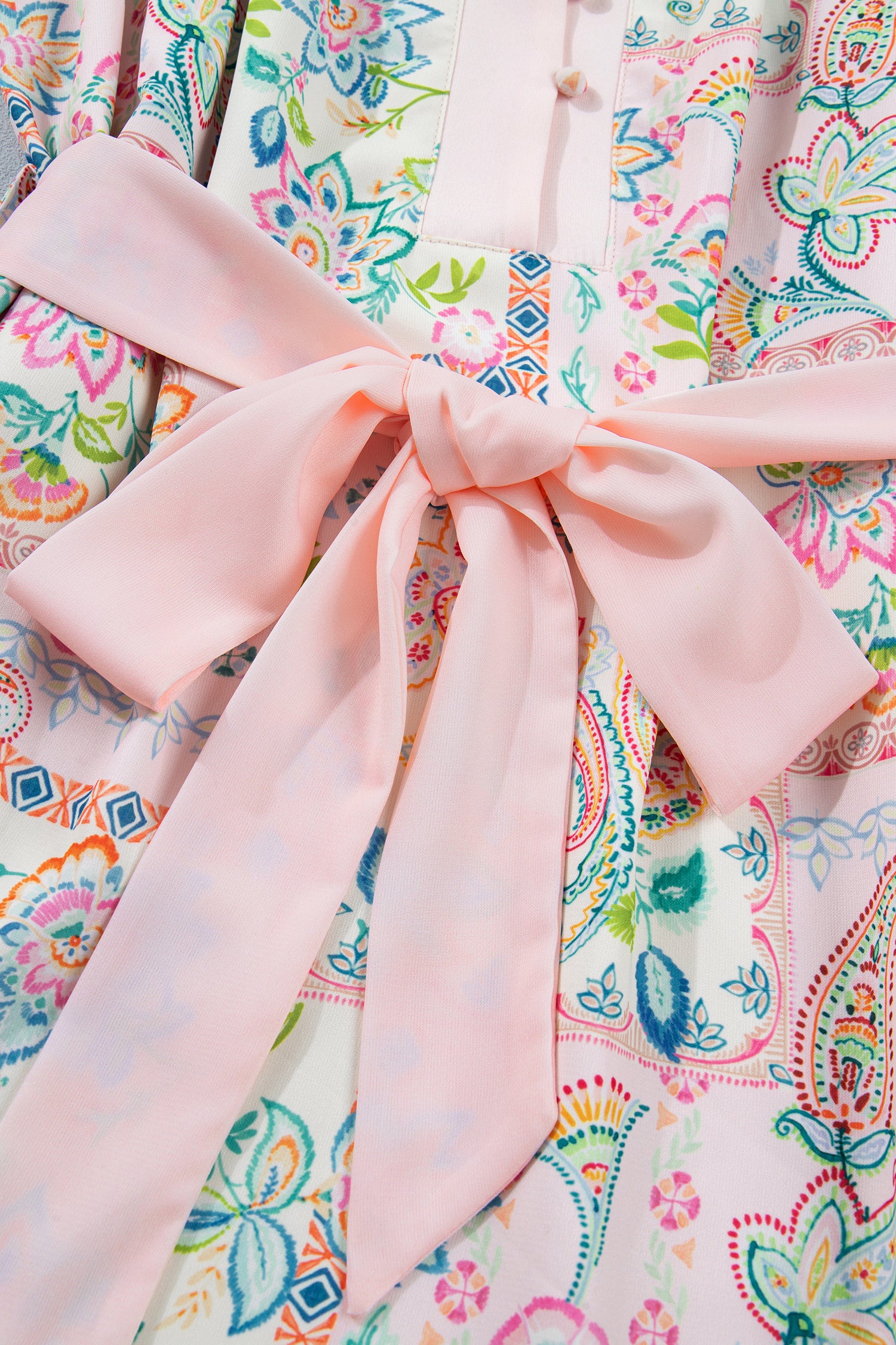 Shop Pink Boho Floral Print Belted Mini Dress | UK Sizes 8-20 at LivelyLooks