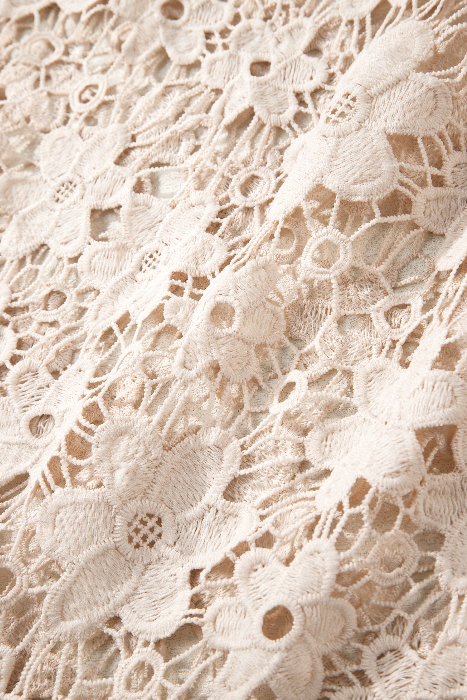 Women's Sheer Hollowed Floral Lace Hem Patchwork Loose Halter Summer Dress at LivelyLooks