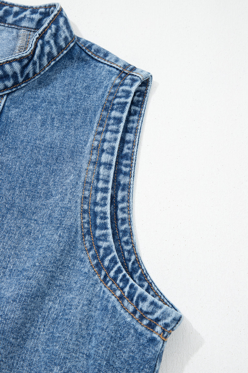 Women's Myosotis Blue Western Belt Button-Down Sleeveless Denim Mini Dress at LivelyLooks