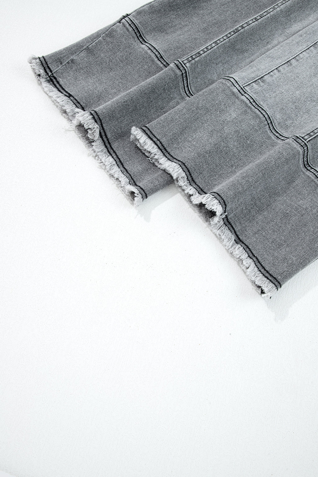 Shop Drawstring Seam Detail Raw Hem Wide Leg Denim Jeans UK 8-22 at LivelyLooks