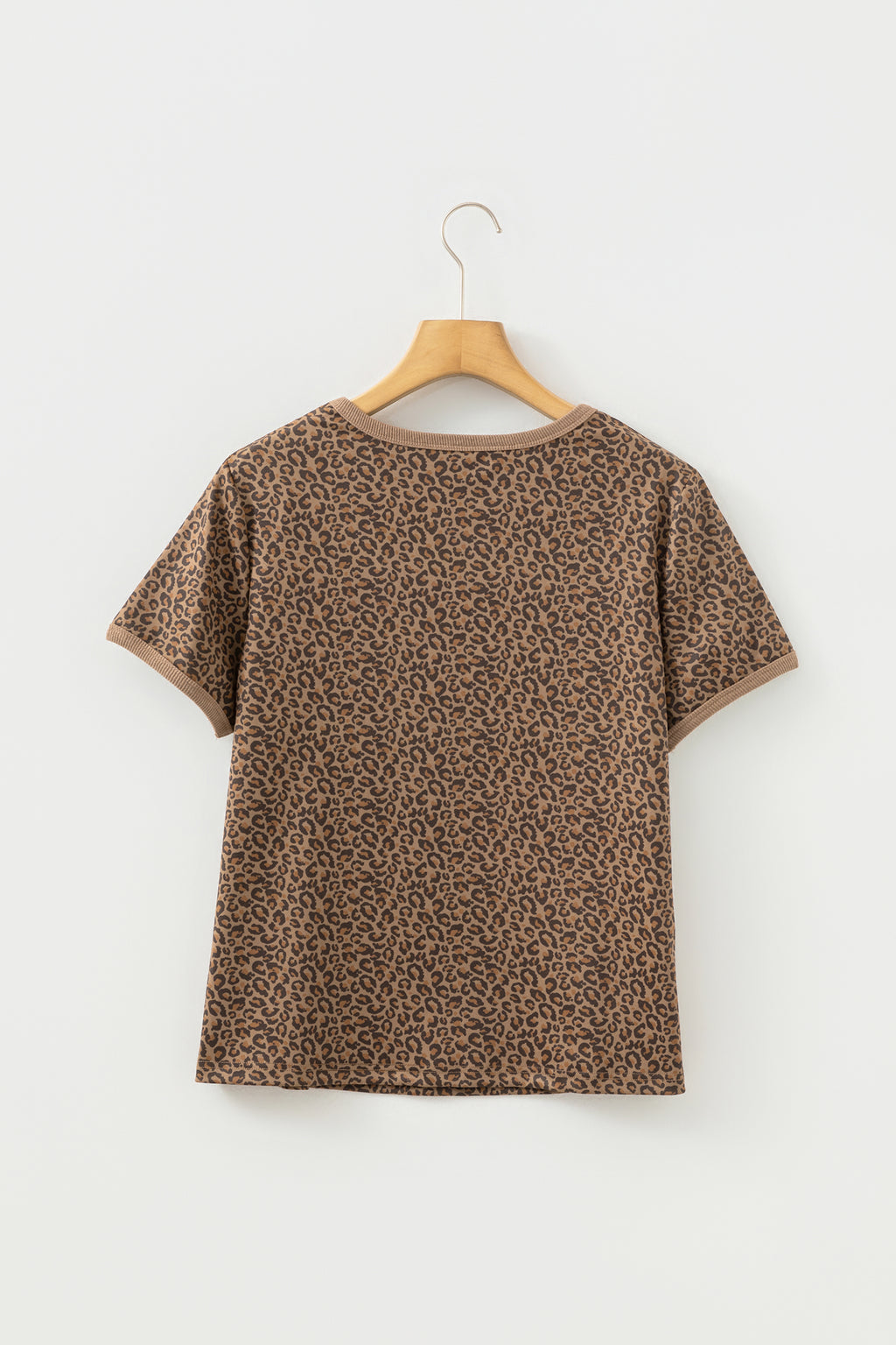 Khaki Fierce Leopard Print Crew Neck T-Shirt