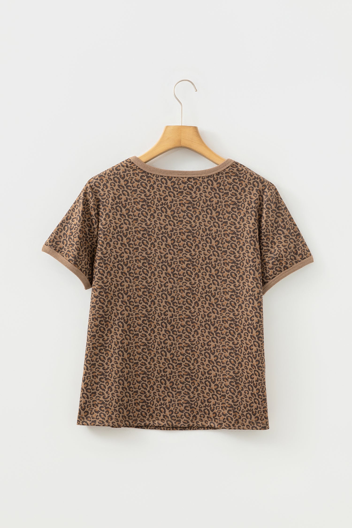 Khaki Fierce Leopard Print Crew Neck T-Shirt