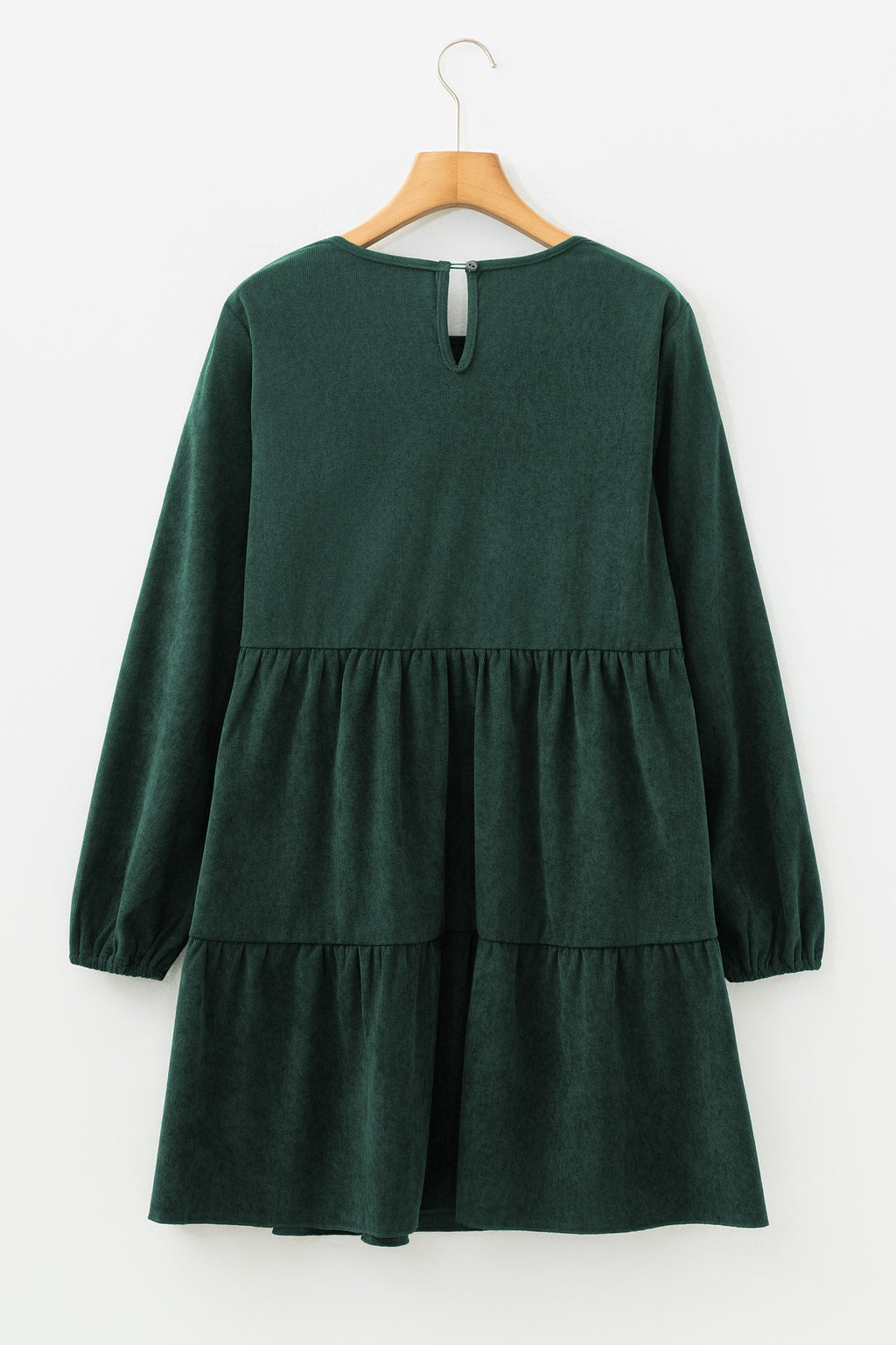 Lantern Sleeve Tiered Mini Dress | Black, Dark Brown & Mist Green | UK 8–22