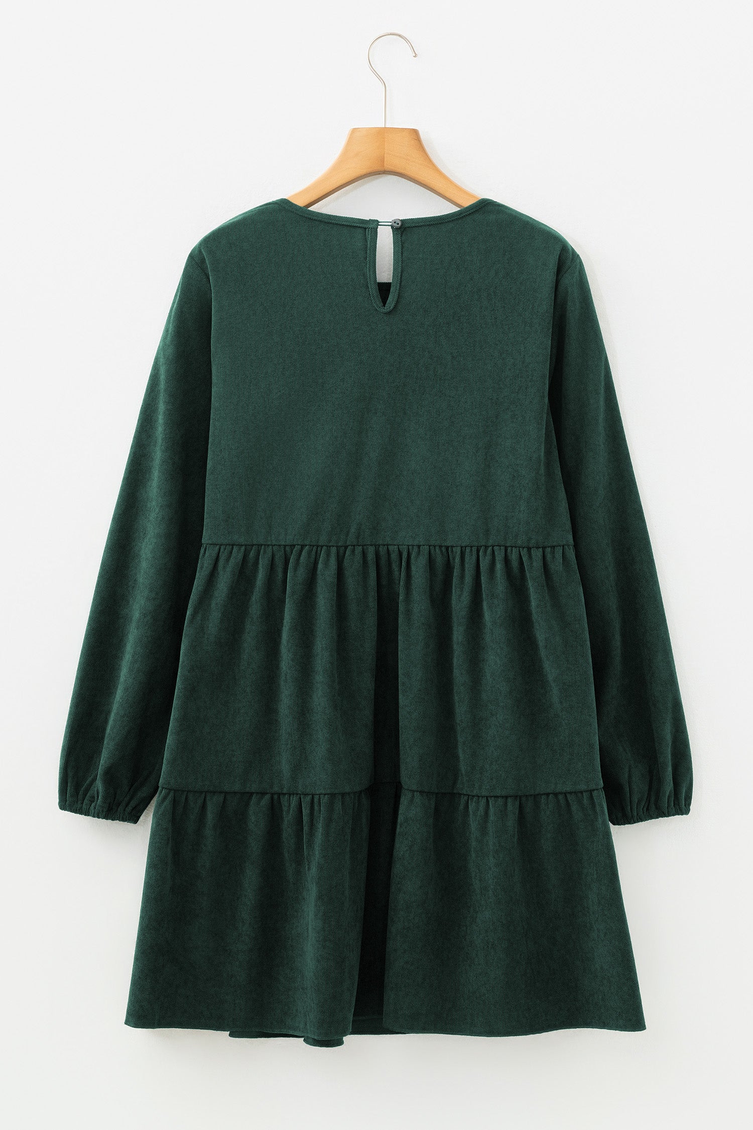 Lantern Sleeve Tiered Mini Dress | Black, Dark Brown & Mist Green | UK 8–22