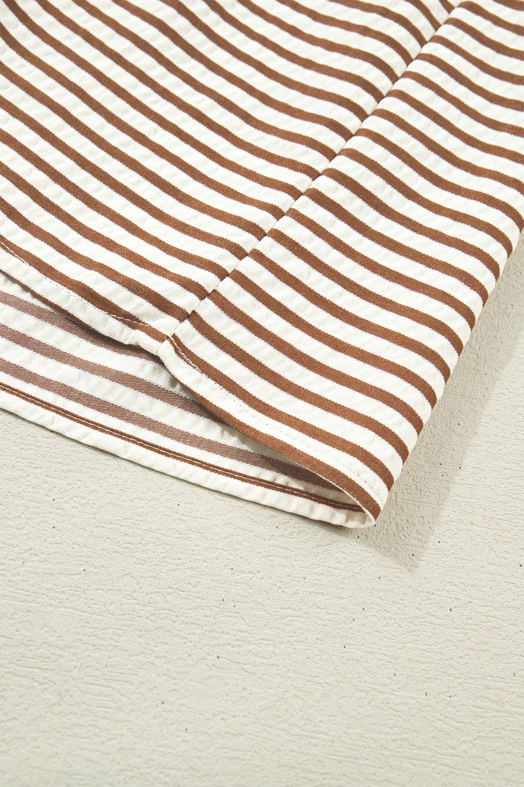Black & Brown Stripe Plus Size Tiered Flutter Sleeve Maxi Dress