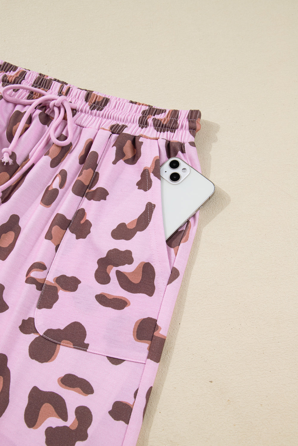 Shop Leopard Print Wide Leg Trousers Drawstring Waist S-XL at LivelyLooks