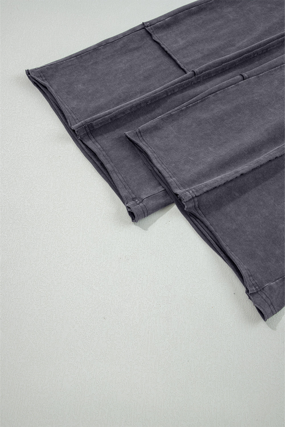 Shop Flower Patch Mineral Washed Terry Knit Cropped Wide Leg Trousers S-2XL at LivelyLooks