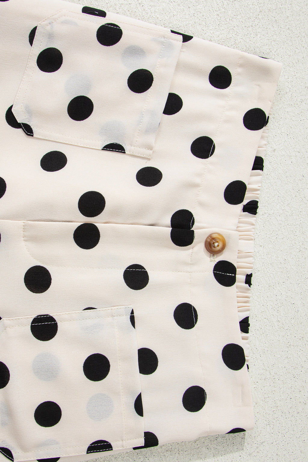 Shop Polka Dot Patched Pocket Mid-Rise Straight Leg Trousers S-XL at LivelyLooks