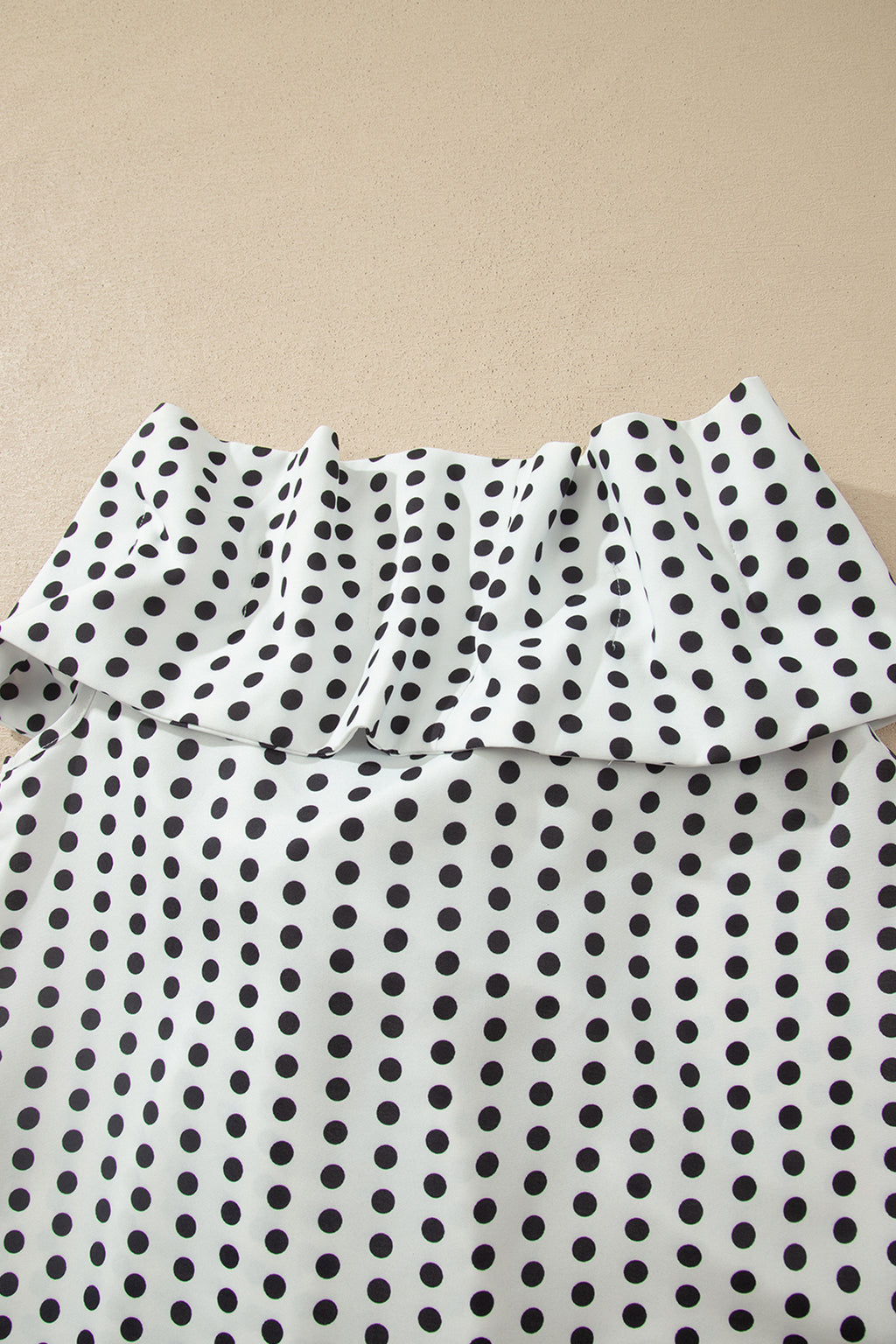 White Polka Dot Off Shoulder Blouse | Bow Knot Short Sleeve Top