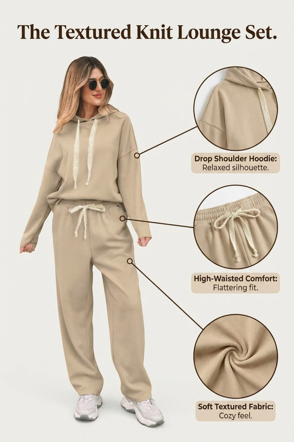 Leopard Drawstring Corduroy Co-ord Hoodie & High Waist Pants UK 8-22