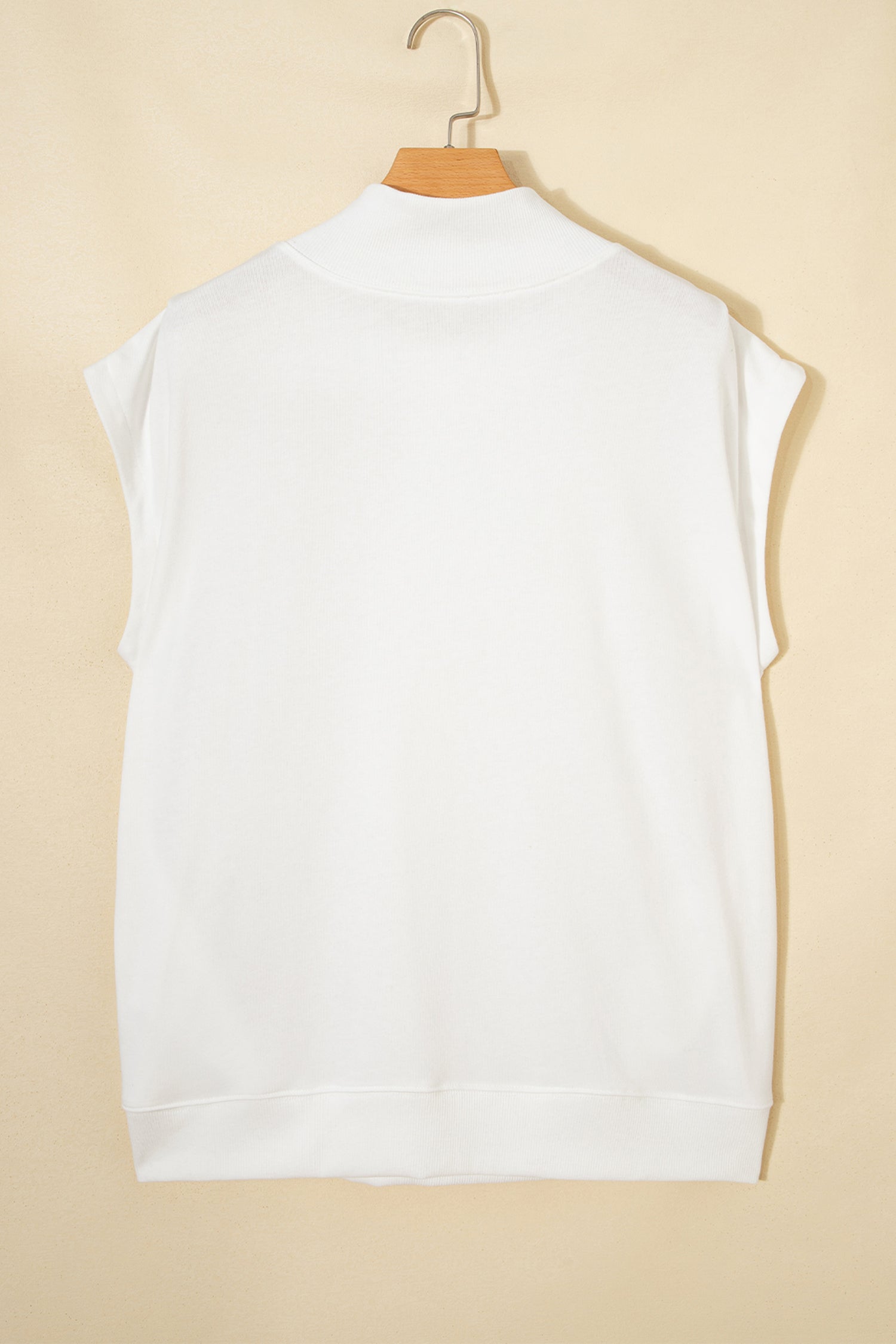 High Neck Cap Sleeve Loose Top White Pink Mint Green Grey Myosotis Orange Black S-XL