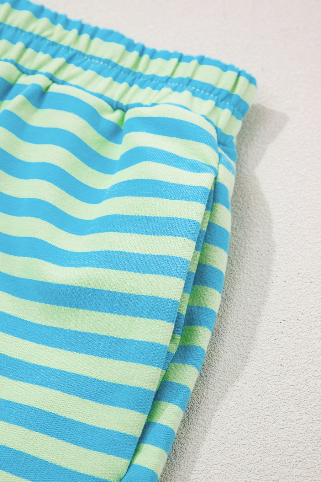 Stripe Colour Block Long Sleeve Pullover & Shorts Set | Pink, Yellow & Green Stripe
