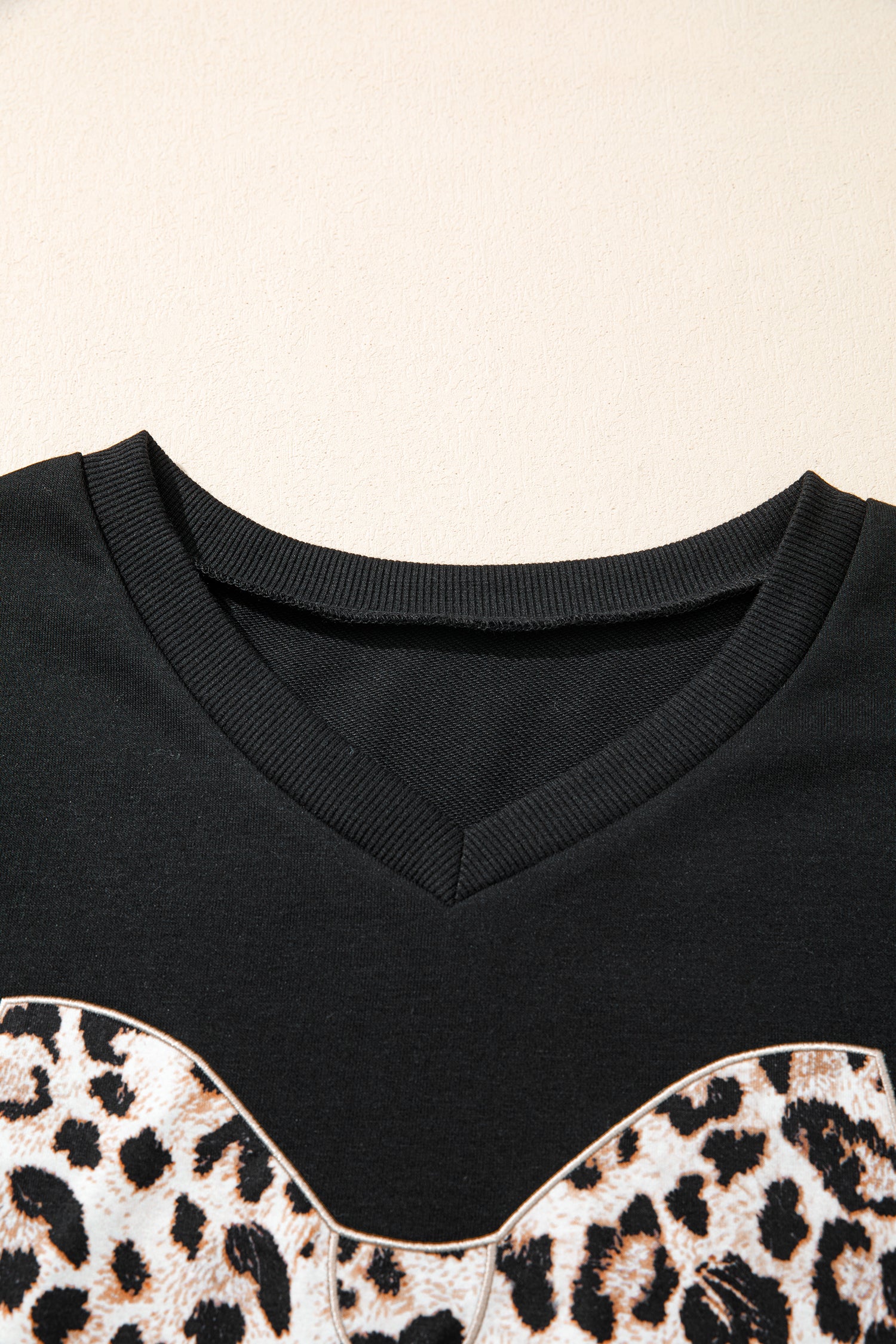 Women's White Black Leopard Bow V Neck Tee & Drawstring Shorts Set 2pcs S-XL at LivelyLooks