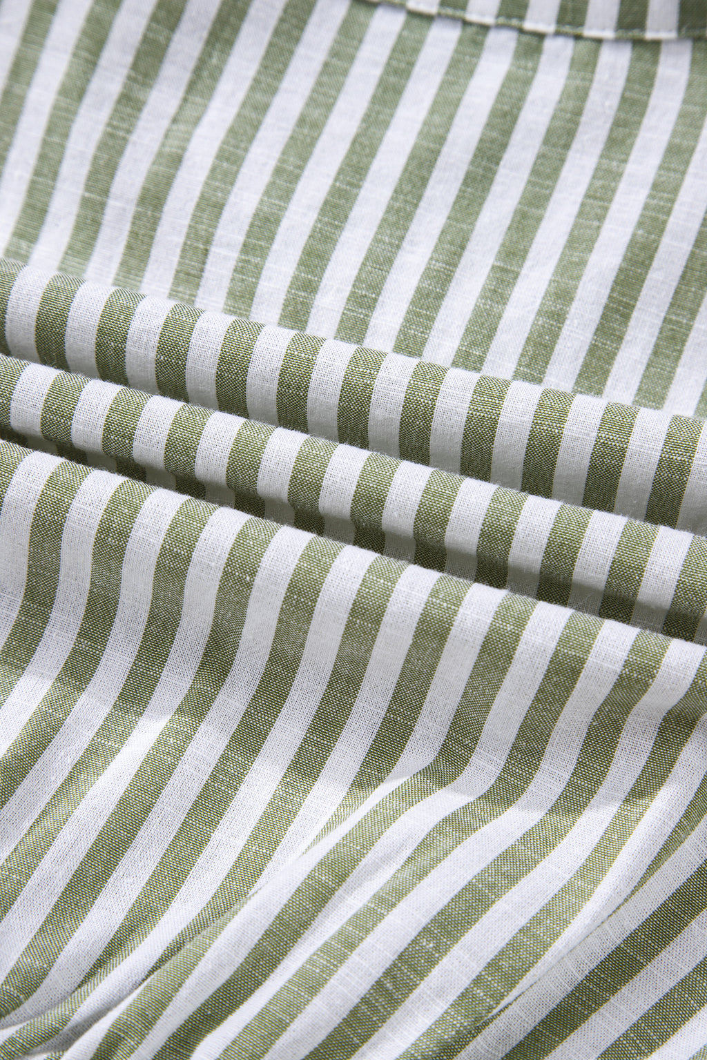 Green Stripe Tiered Dress Tasseled Tie Neck Ruffled Short Sleeve Women S-XL