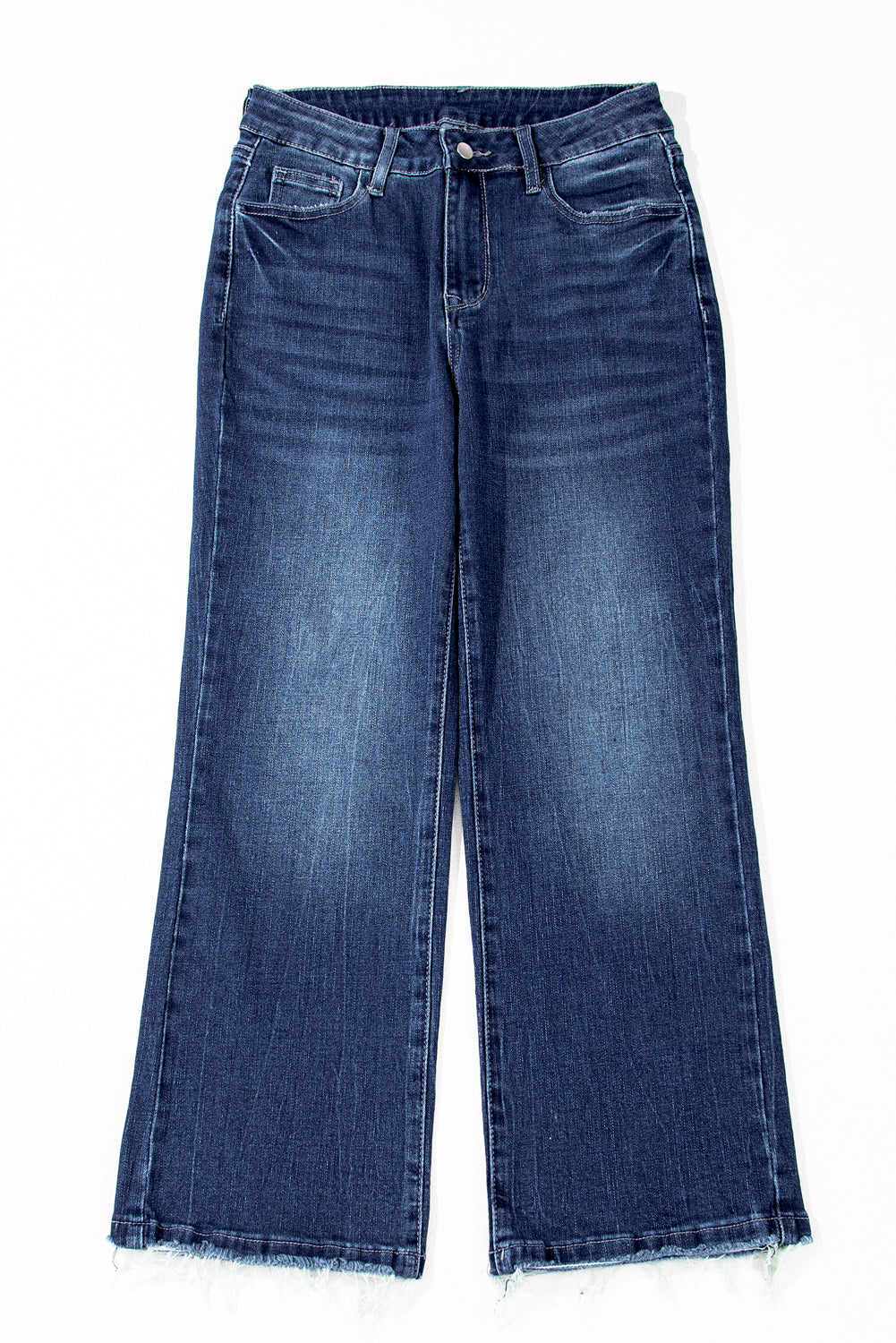 Women's Women's Mineral Wash Flared Jeans Raw Hem High Waist Sizes 4-16 at LivelyLooks