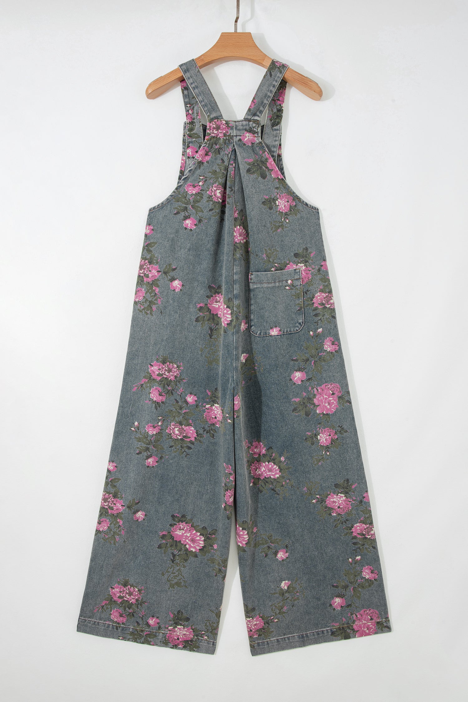 LivelyLooks Floral Print Pleated High Waist Wide Leg Denim Jumpsuit | S-XL women's fashion