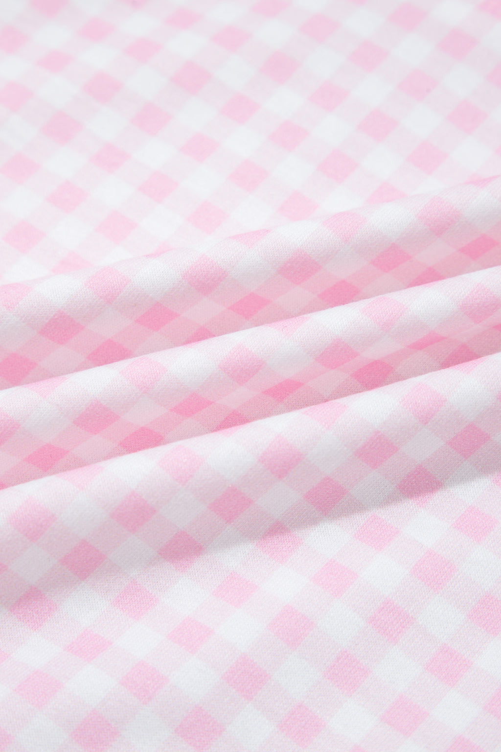 Pink Plaid Two Piece Short Set Zip Neck Sleeveless Top Elastic Waist Shorts S-XL