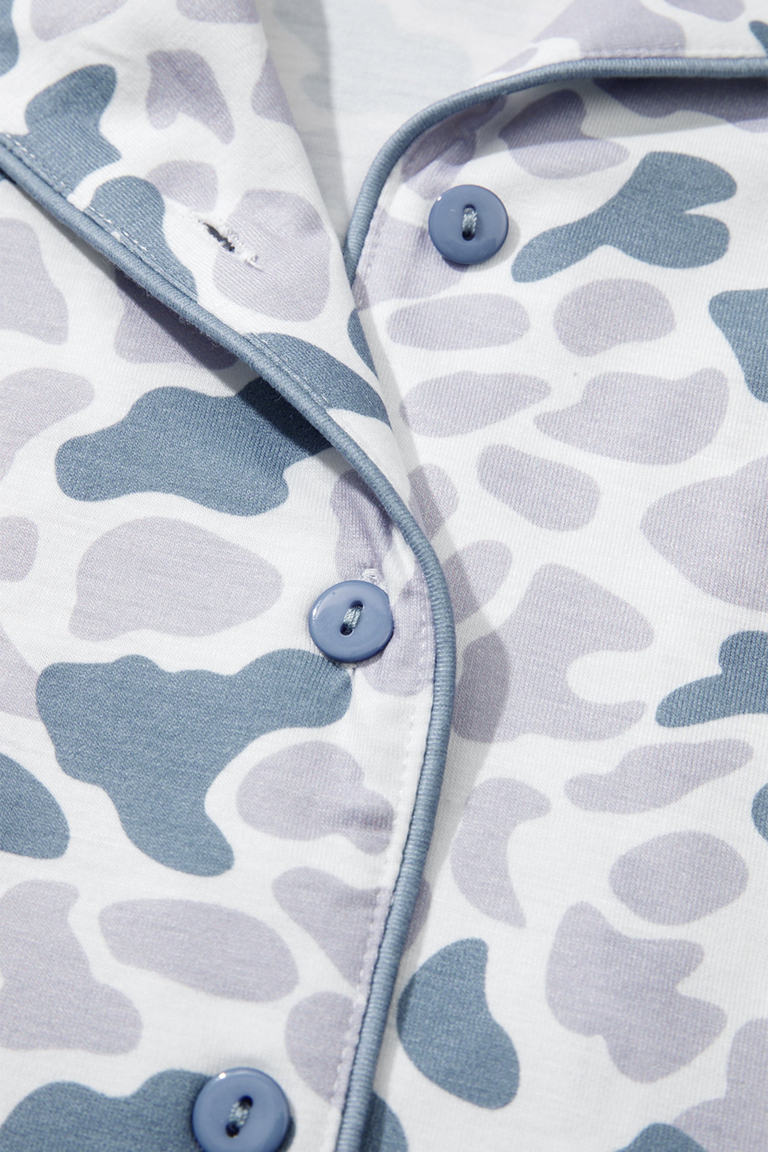 Camo & Polka Dot Lapel Shirt Drawstring Shorts Pyjama Set