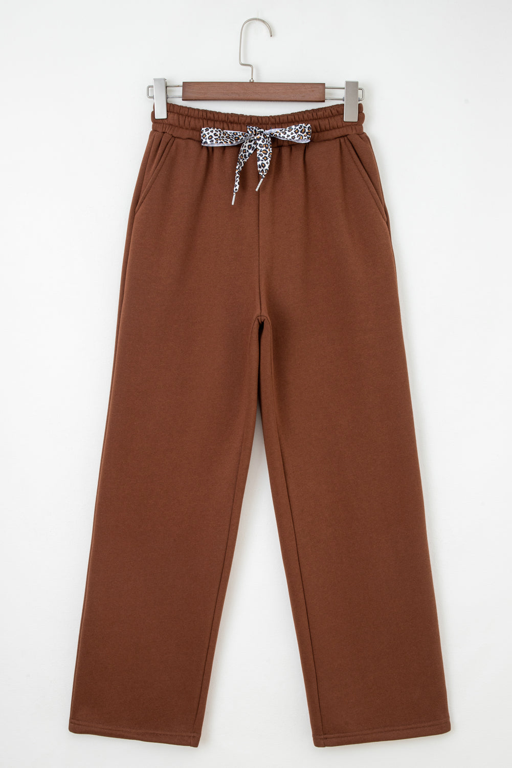 LivelyLooks Women's Fleece Lined Leopard Drawstring High Waist Trousers S-XL women's fashion
