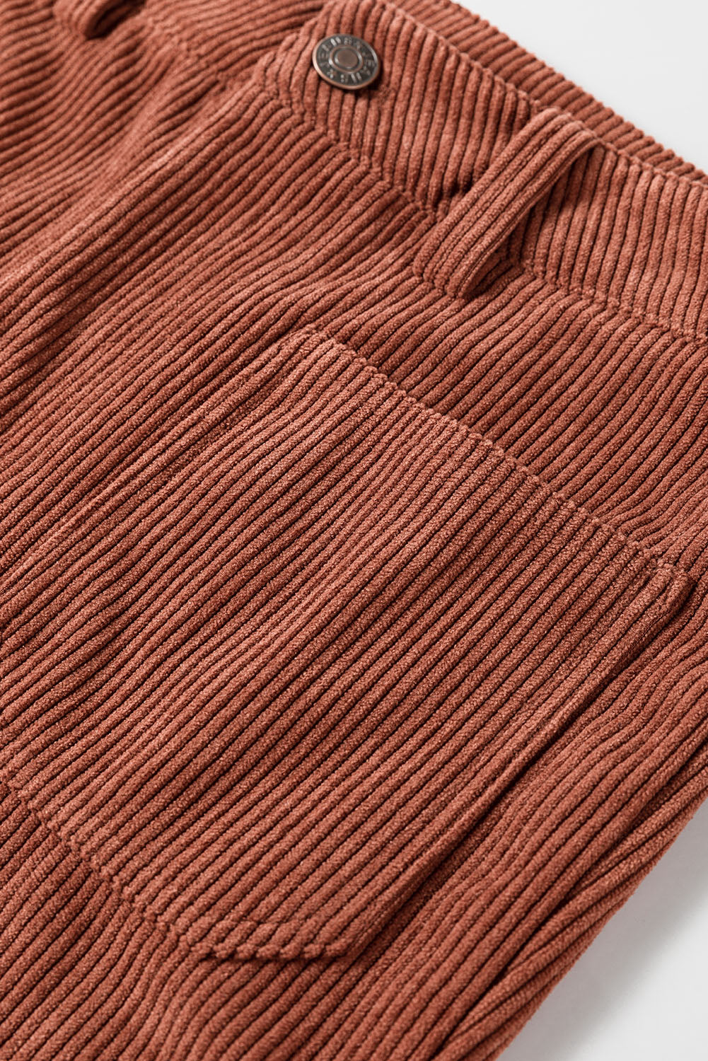 Women's Women's High Waist Corduroy Trousers Square Pockets Green/Brown at LivelyLooks