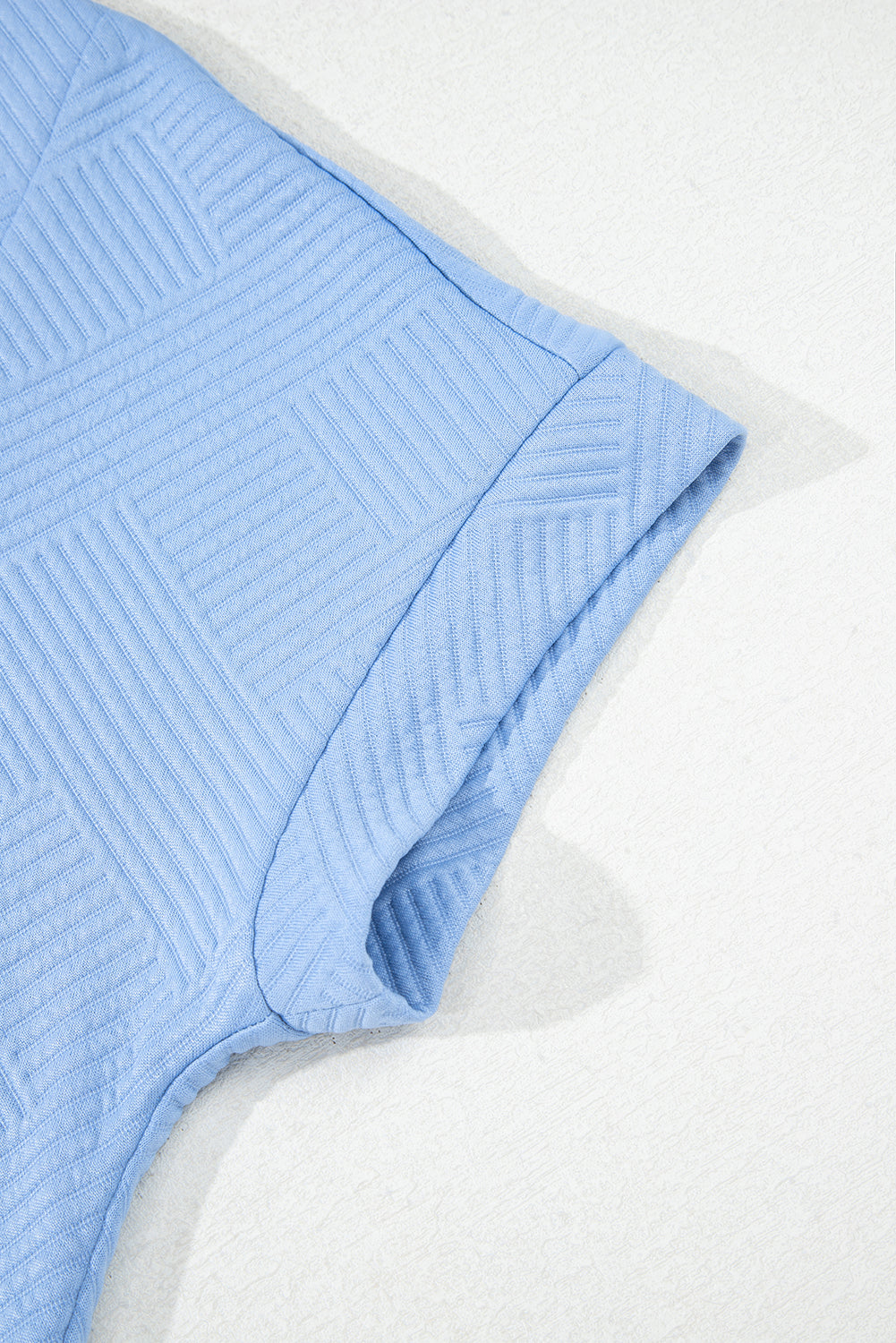 Textured Short Sleeve A Line Mini Dress | Light Blue, Blue & Peach | UK 8–22