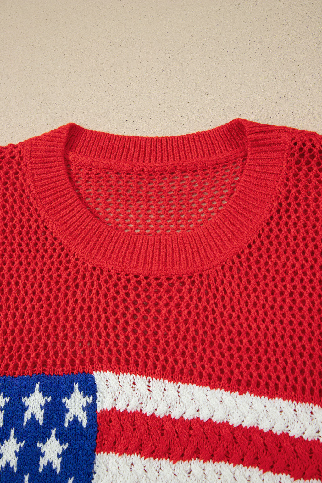LivelyLooks Fiery Red Flag Graphic Short Sleeve Sweater Top women's fashion
