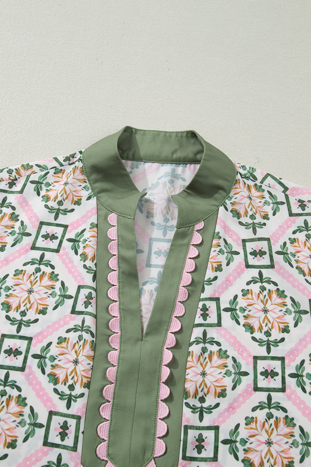 Multicolour Boho Geometric Flower Print Short Sleeve Loose Mini Dress S-XL