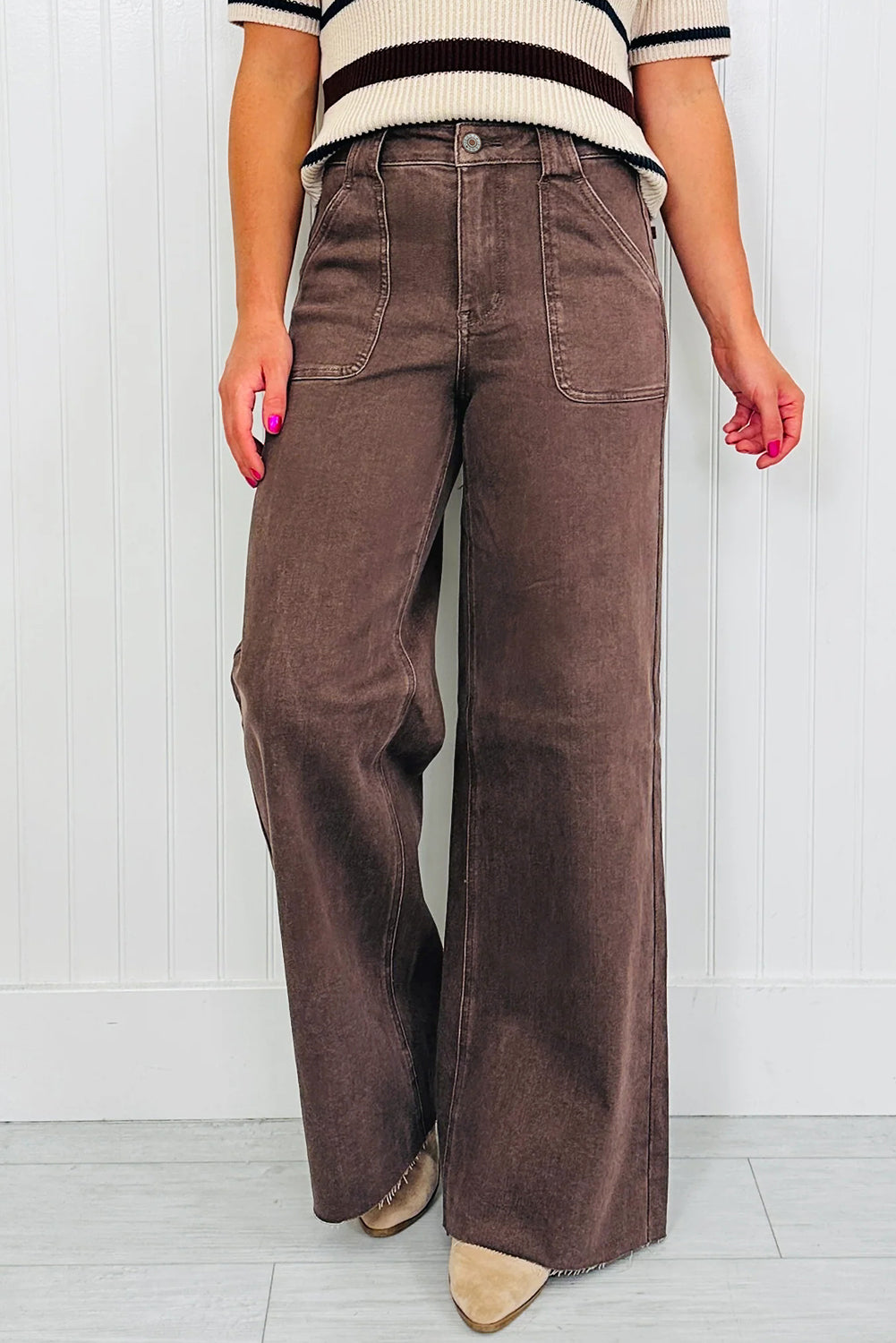 Women's Women's Retro Washed Loose Jeans Patch Pocket 2 Colours Sizes 4-16 at LivelyLooks