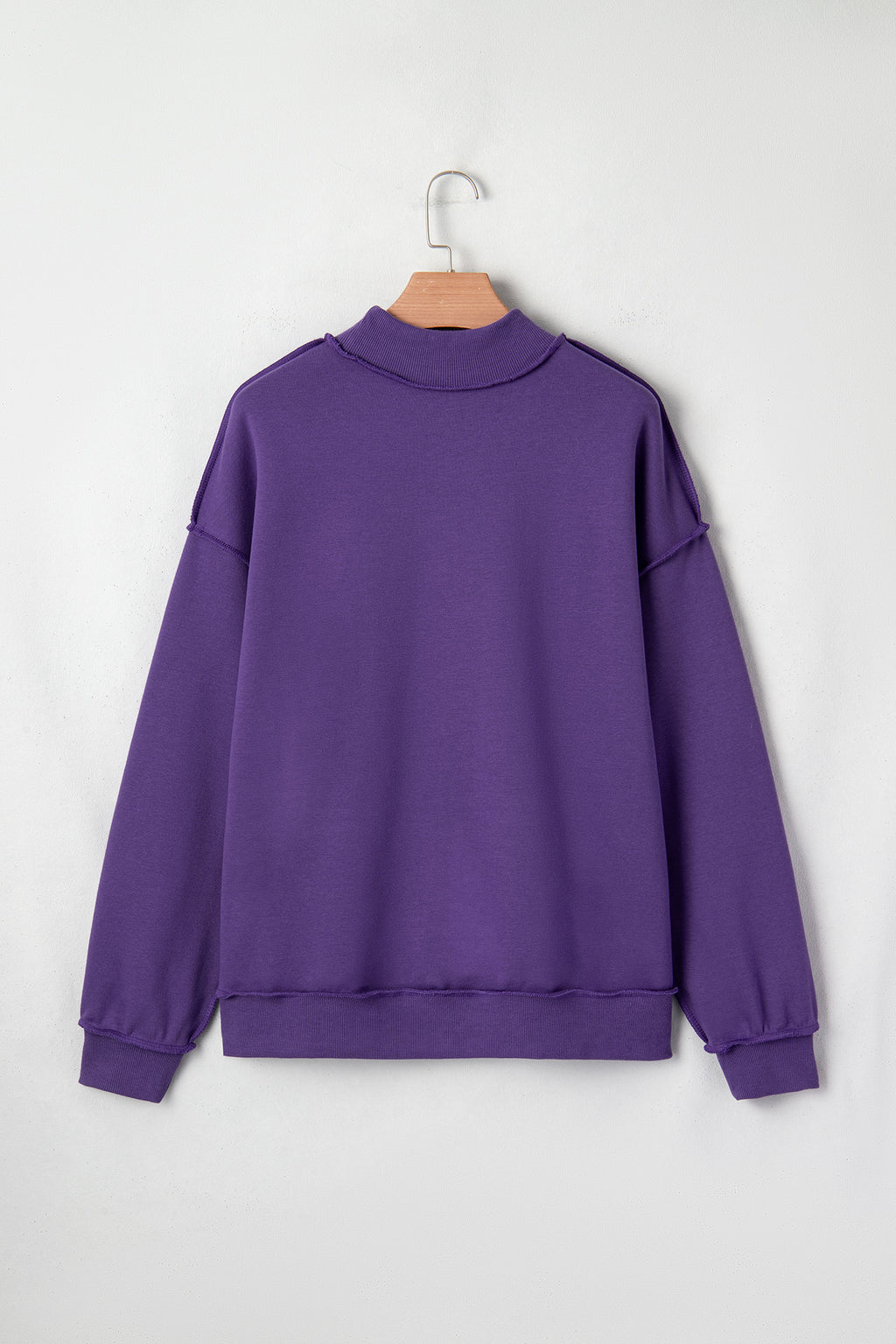 Carrot Oversized Reversible Sweatshirt Drop Shoulder Mock Neck Women S-XL