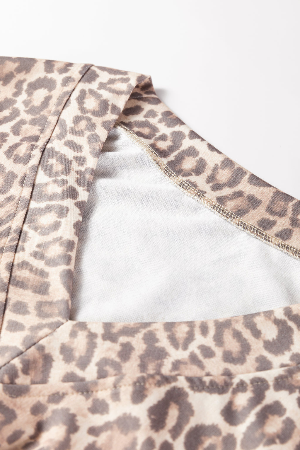 LivelyLooks Beige Leopard Print V-Neck Pullover & Mini Skirt Set Women's S-XL women's fashion