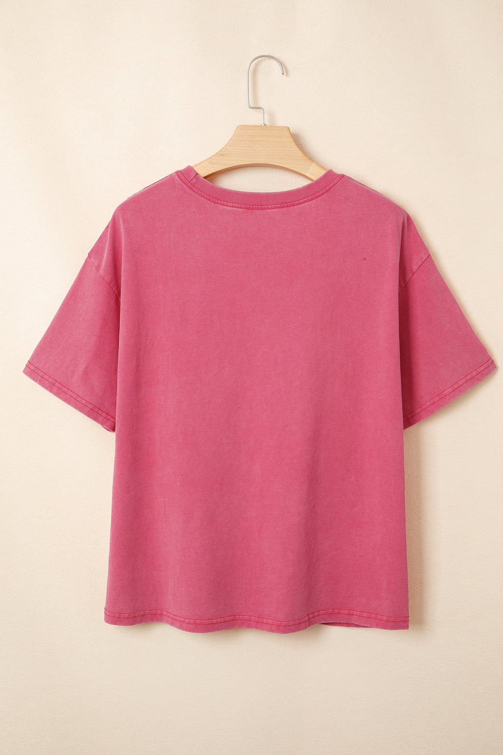 Shop Red Independence Day Star Printed Mineral Wash T Shirt at LivelyLooks