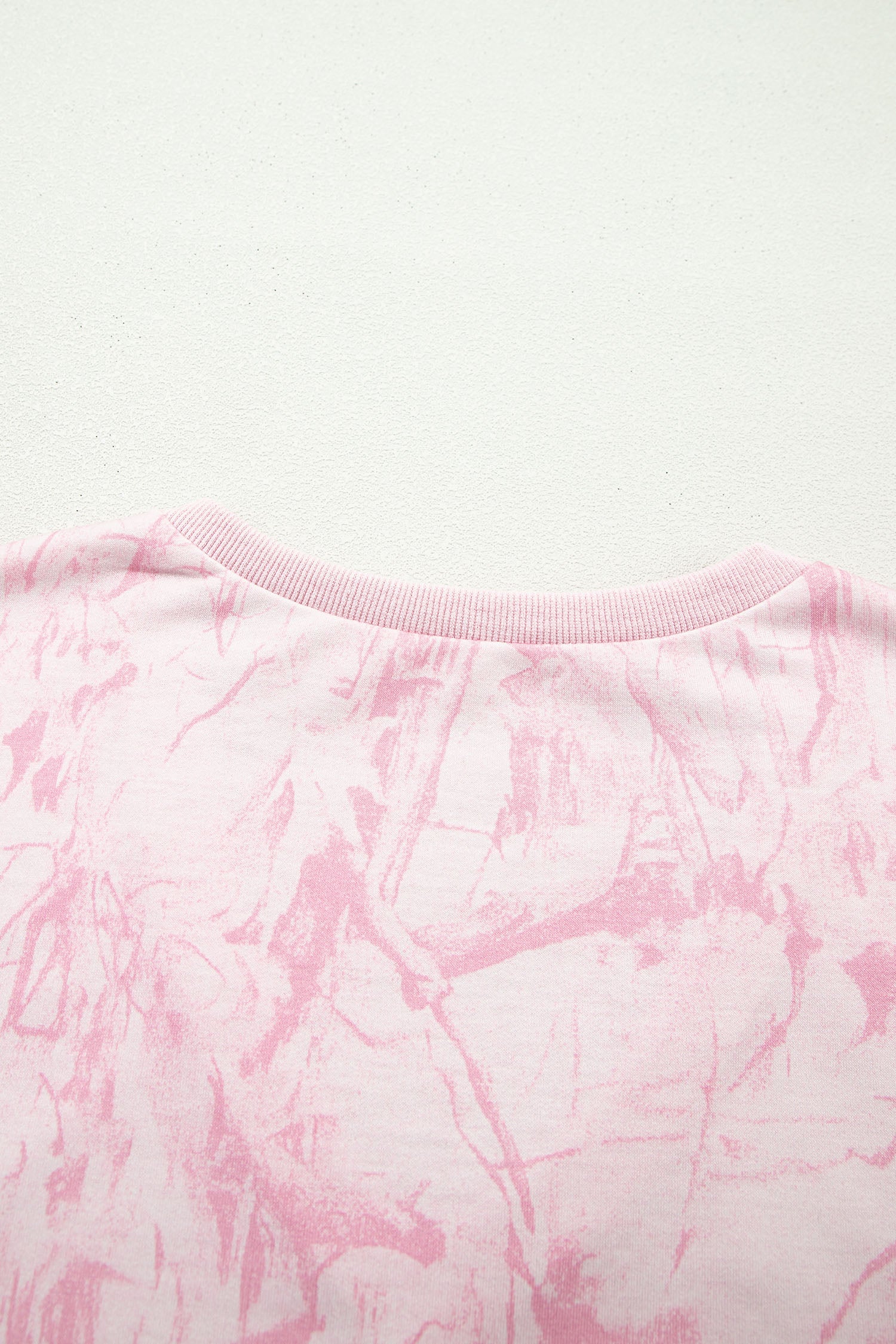 Abstract Print V-Neck Loose Tee & Drawstring Shorts Co-ord | Khaki & Pink