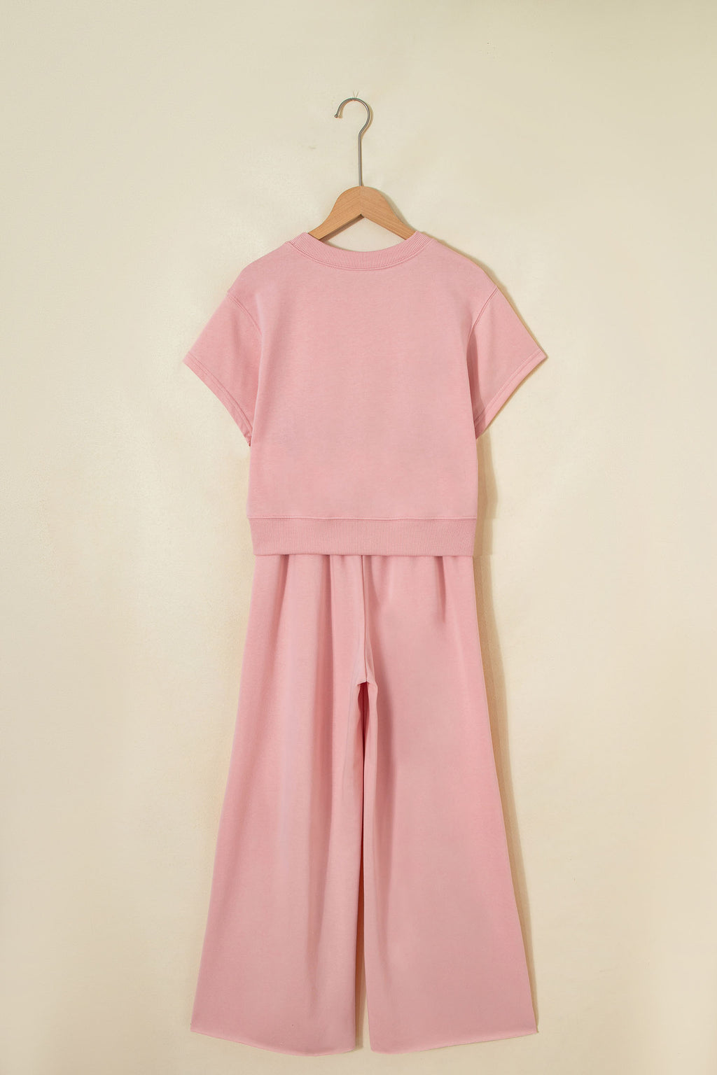 Solid Loose Tee & Drawstring Wide Leg Pants Co-ord Set | 4 Colours | UK 8–22