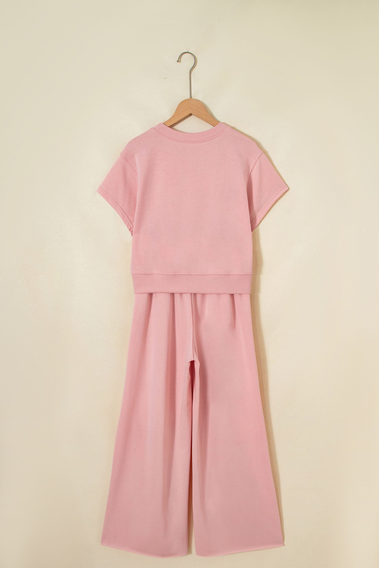 Solid Loose Tee & Drawstring Wide Leg Pants Co-ord Set | 4 Colours | UK 8–22
