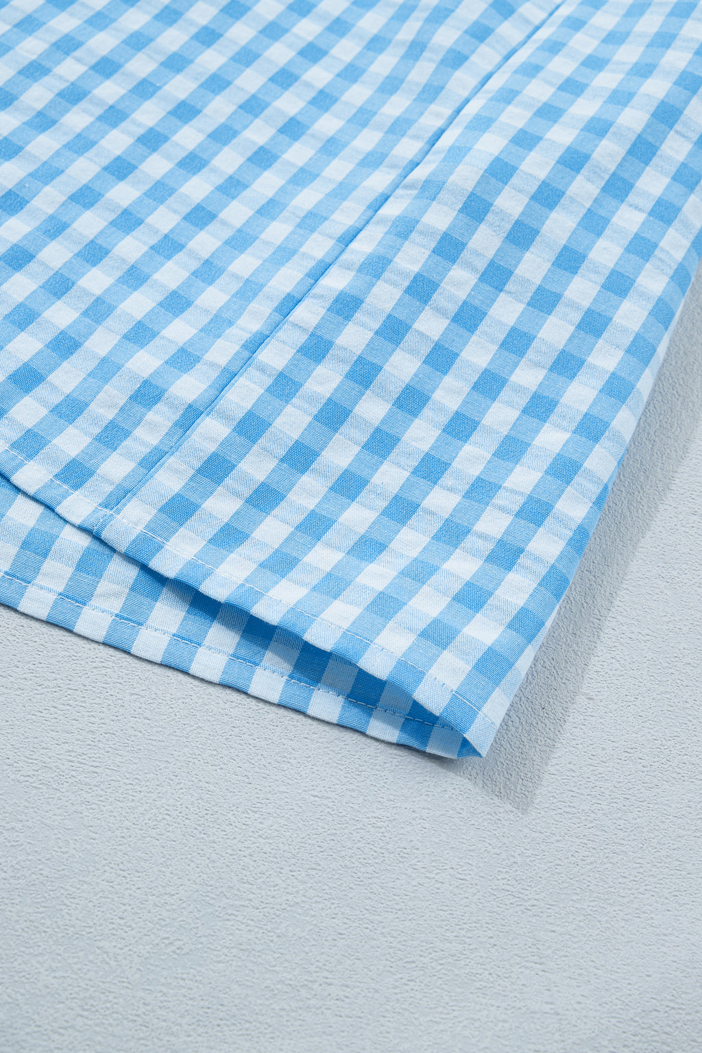 Women's Sky Blue Gingham Knot Back Ruffled Short Sleeve Maxi Dress at LivelyLooks