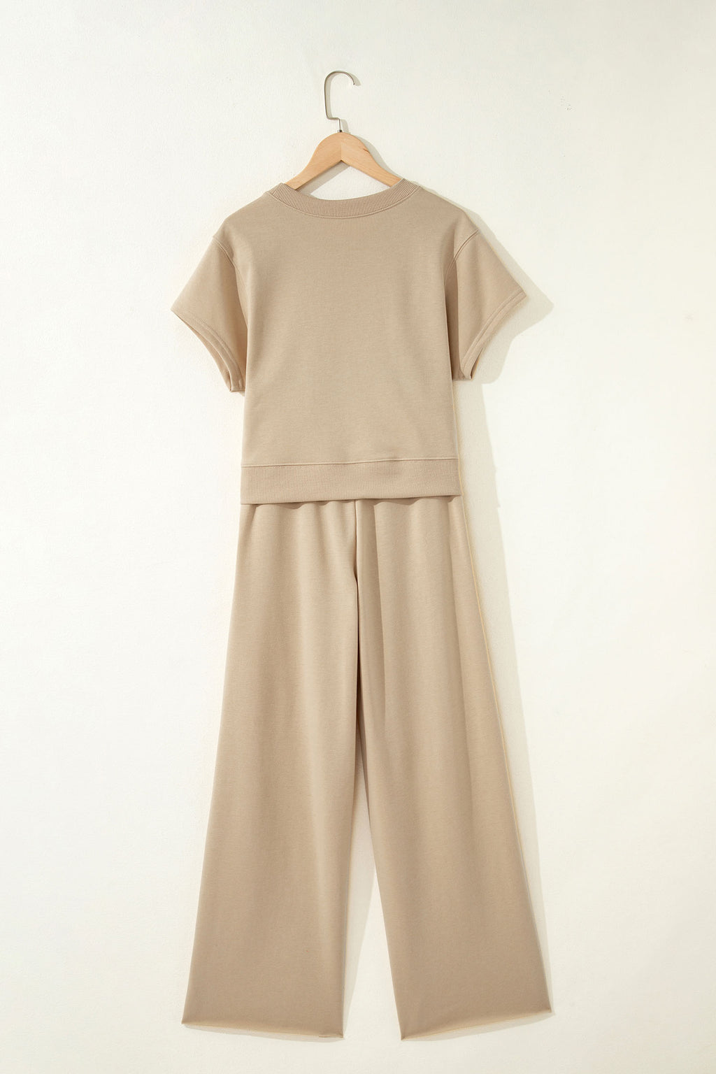 Solid Loose Tee & Drawstring Wide Leg Pants Co-ord Set | 4 Colours | UK 8–22