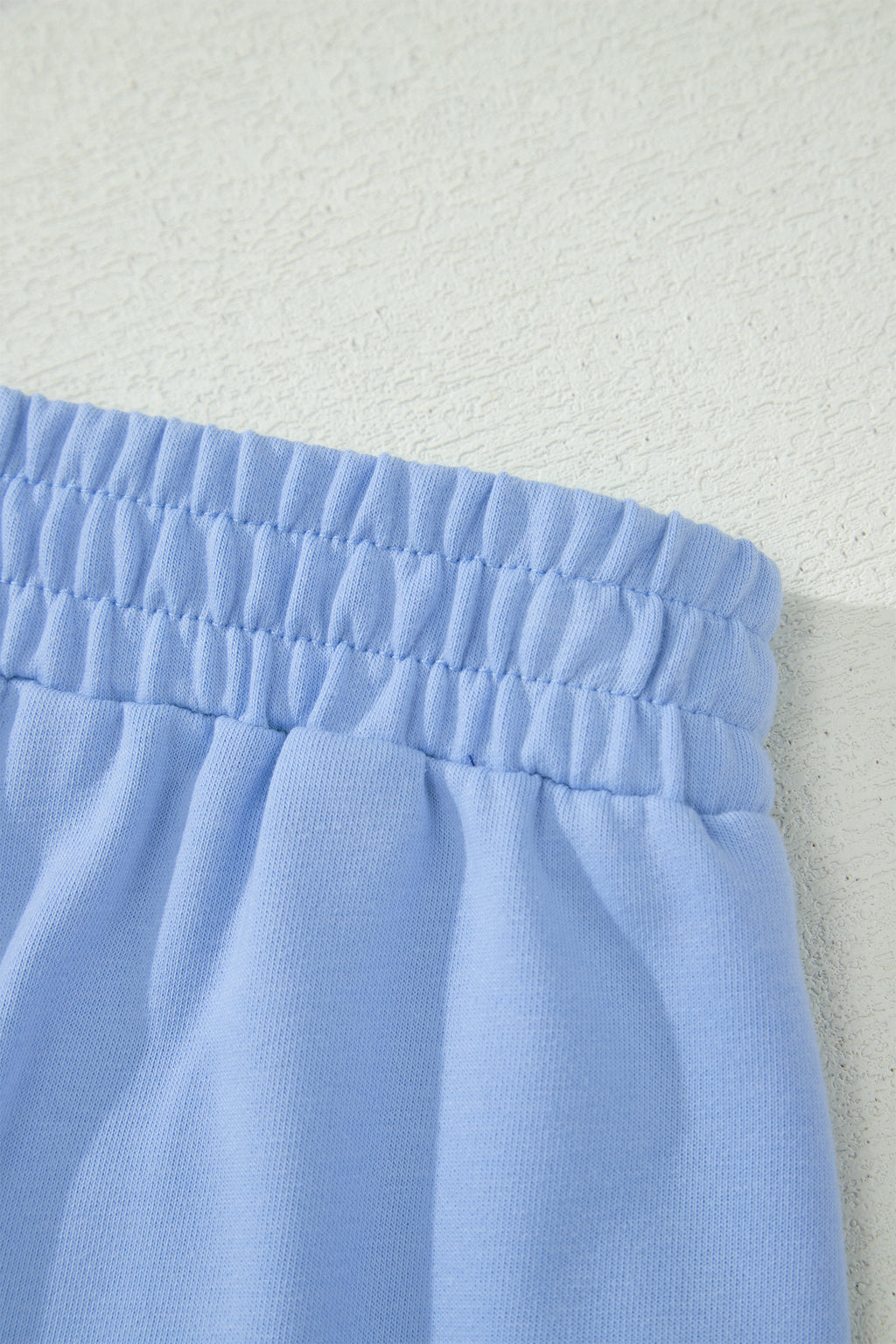 Half Zip Ruffled Short Set – Sky Blue & Coral Paradise