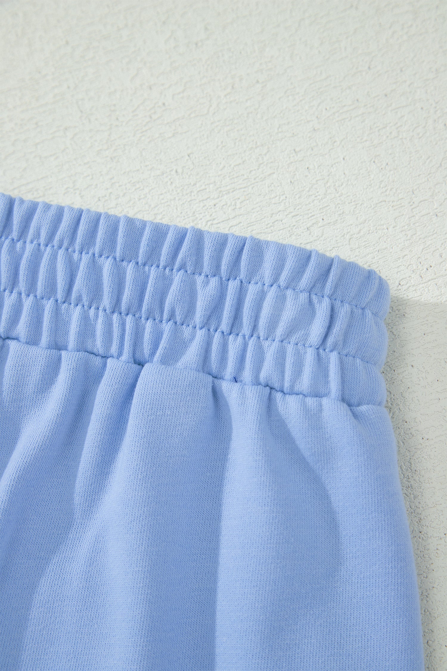Half Zip Ruffled Short Set – Sky Blue & Coral Paradise