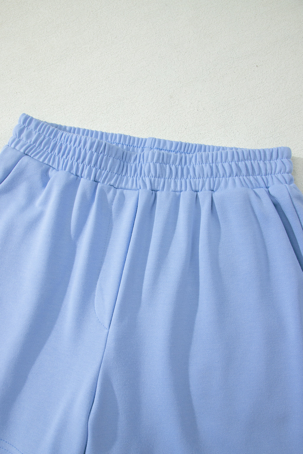 Half Zip Ruffled Short Set – Sky Blue & Coral Paradise