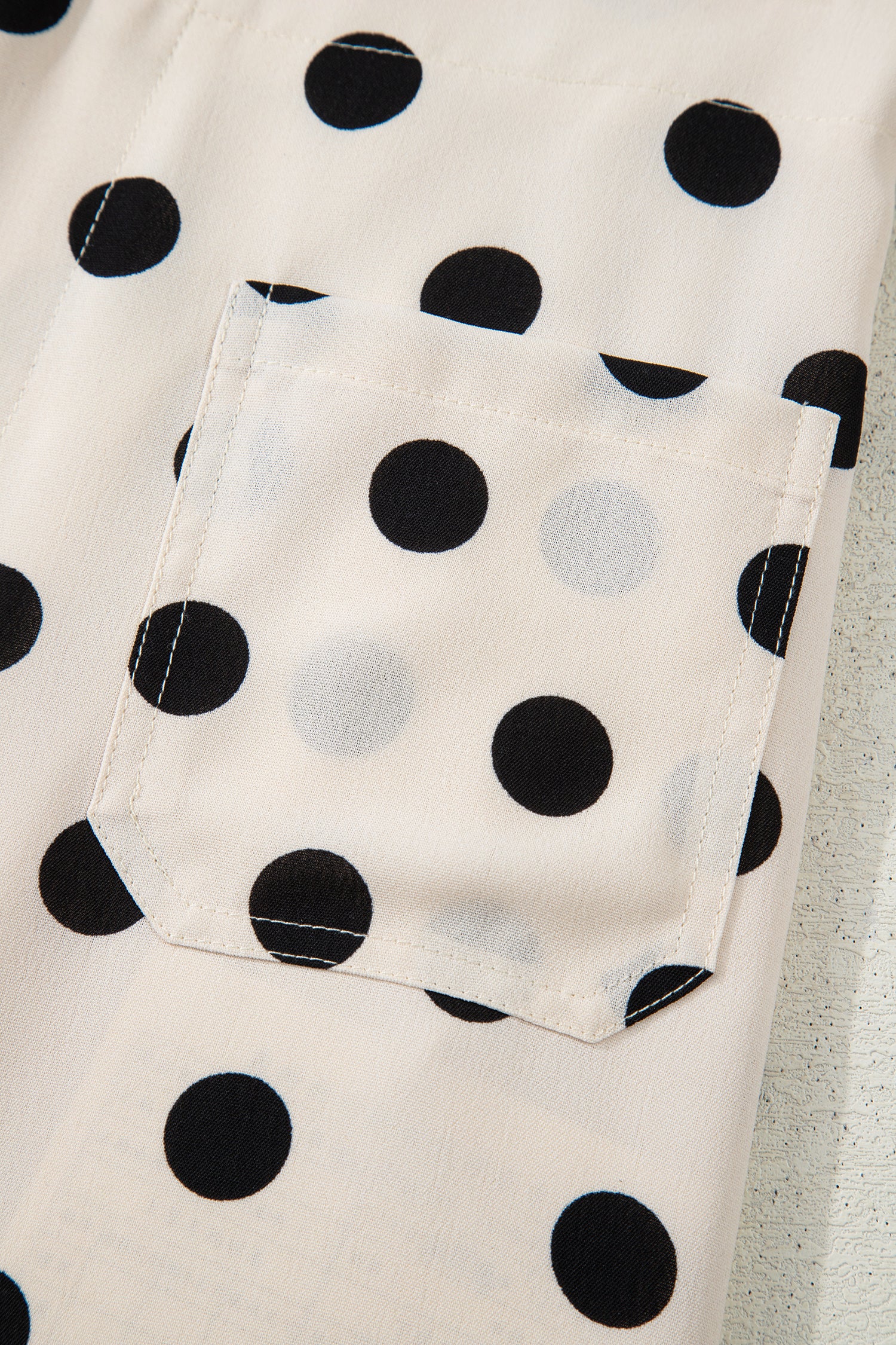 Shop Polka Dot Patched Pocket Mid-Rise Straight Leg Trousers S-XL at LivelyLooks