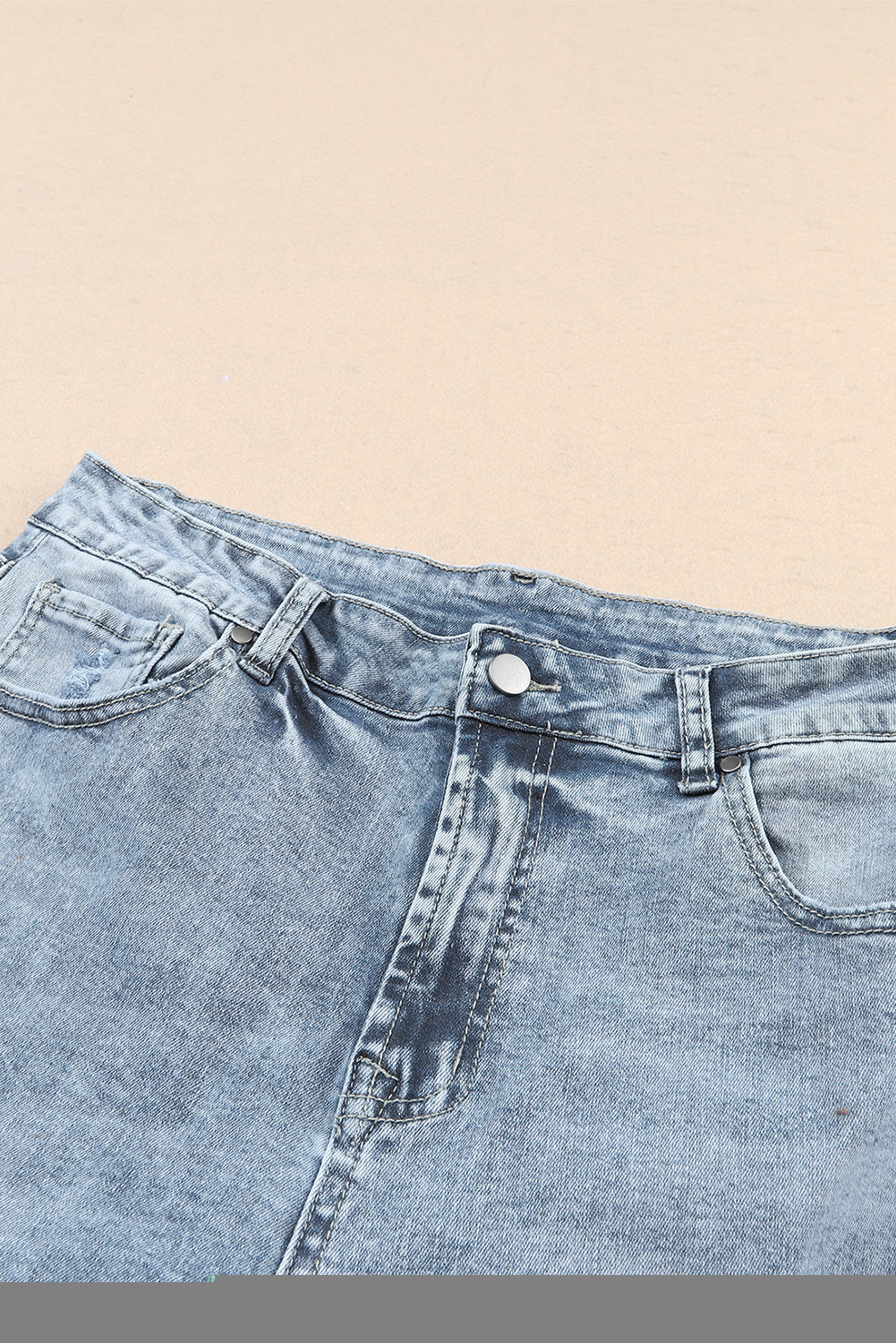 Women's Women's Light Wash Slim Fit Jeans Frayed Hem High Waist Sizes 6-16 at LivelyLooks