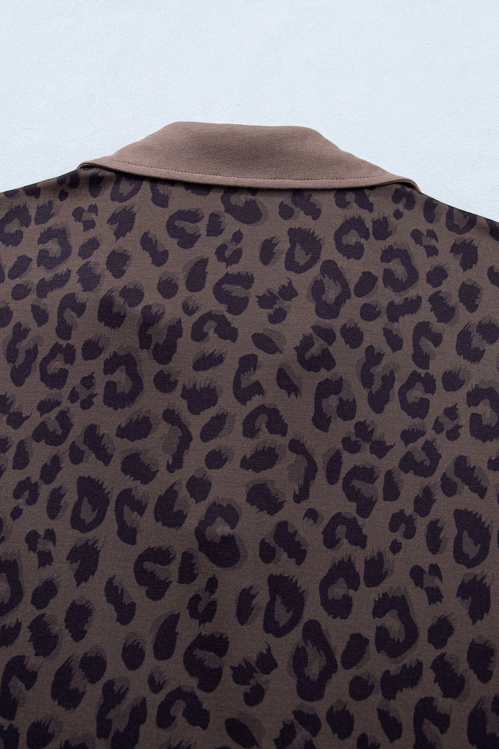 Leopard Print V-Neck Collar 2pcs Short Set | Rose, Khaki & Brown