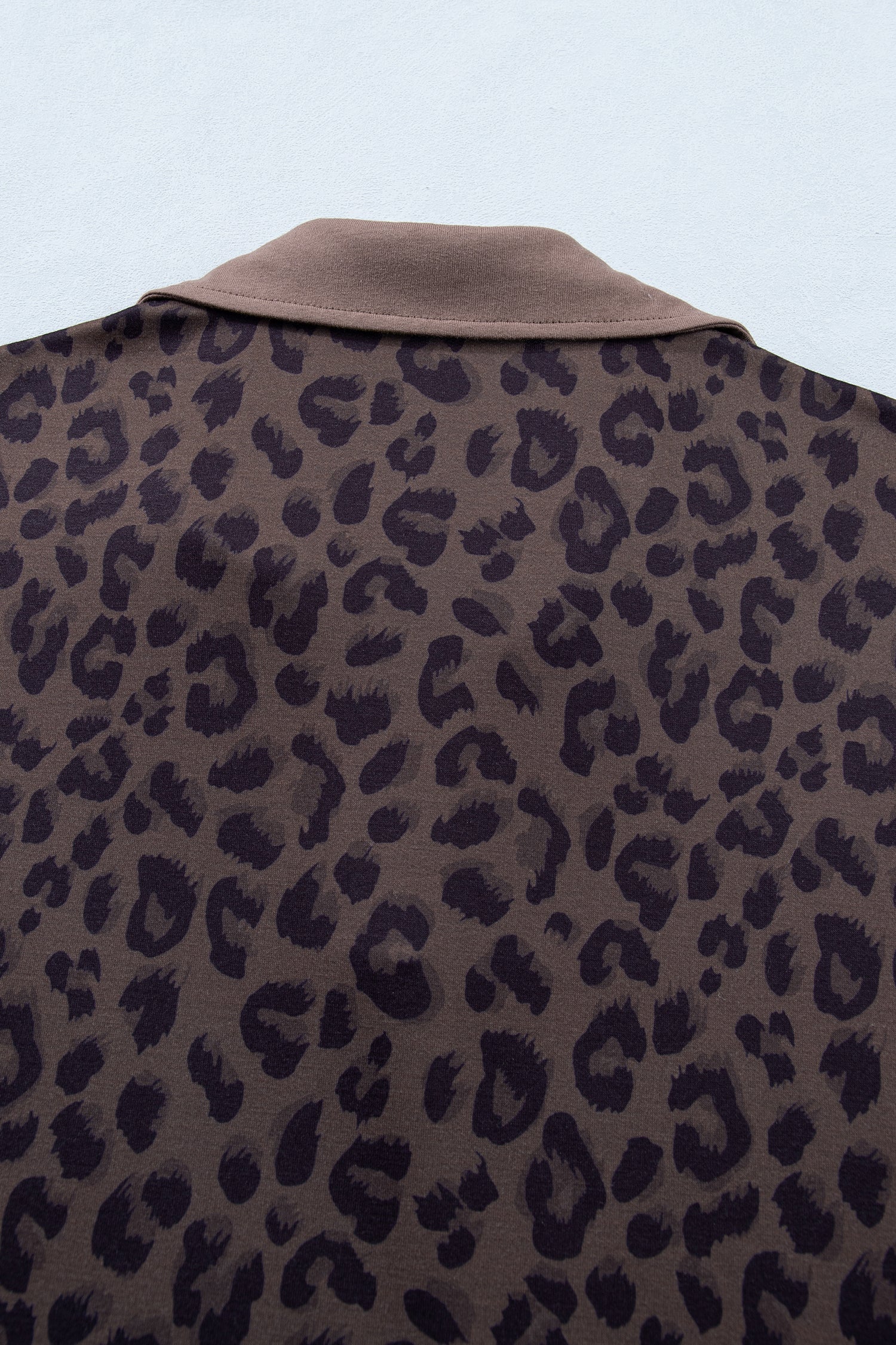 Leopard Print V-Neck Collar 2pcs Short Set | Rose, Khaki & Brown