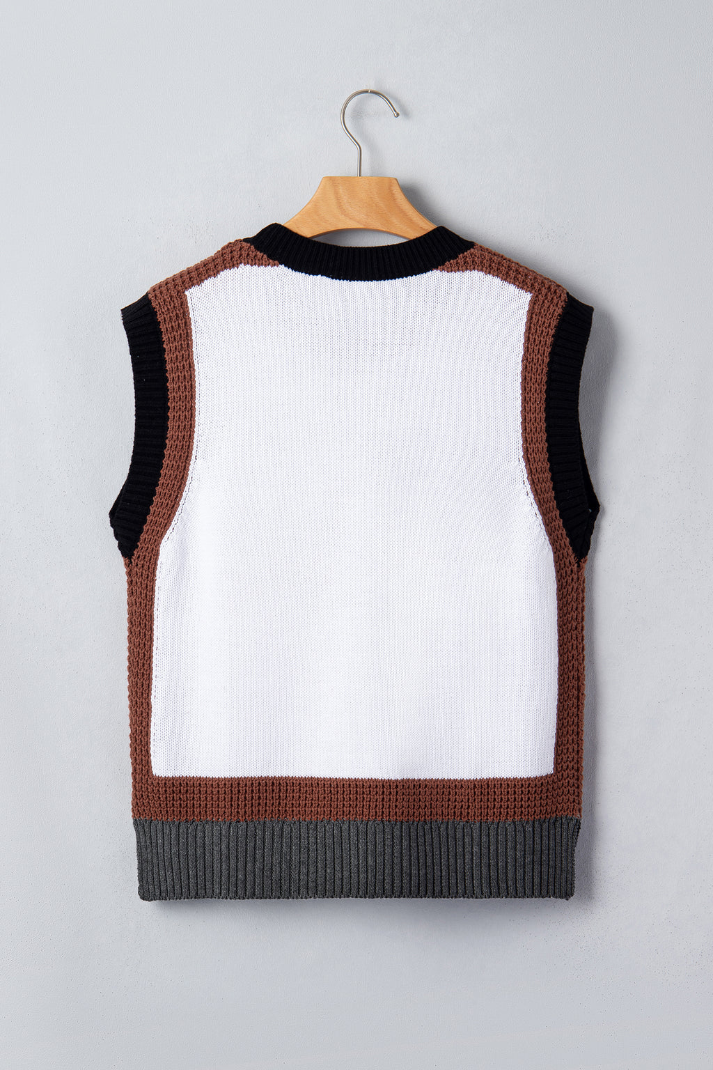 Shop White Western Horse Head Colorblock Trim Sweater Vest at LivelyLooks