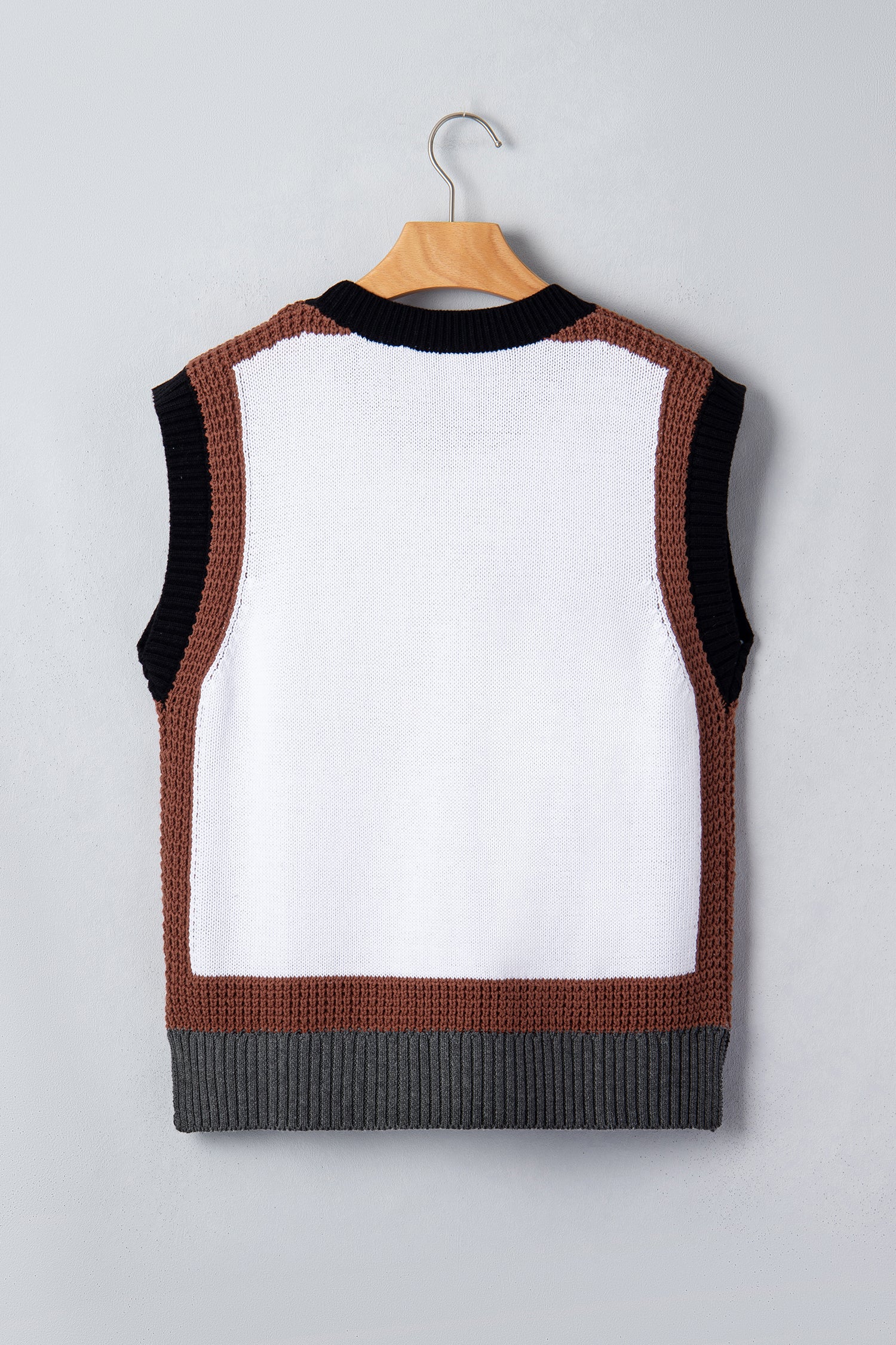 Shop White Western Horse Head Colorblock Trim Sweater Vest at LivelyLooks